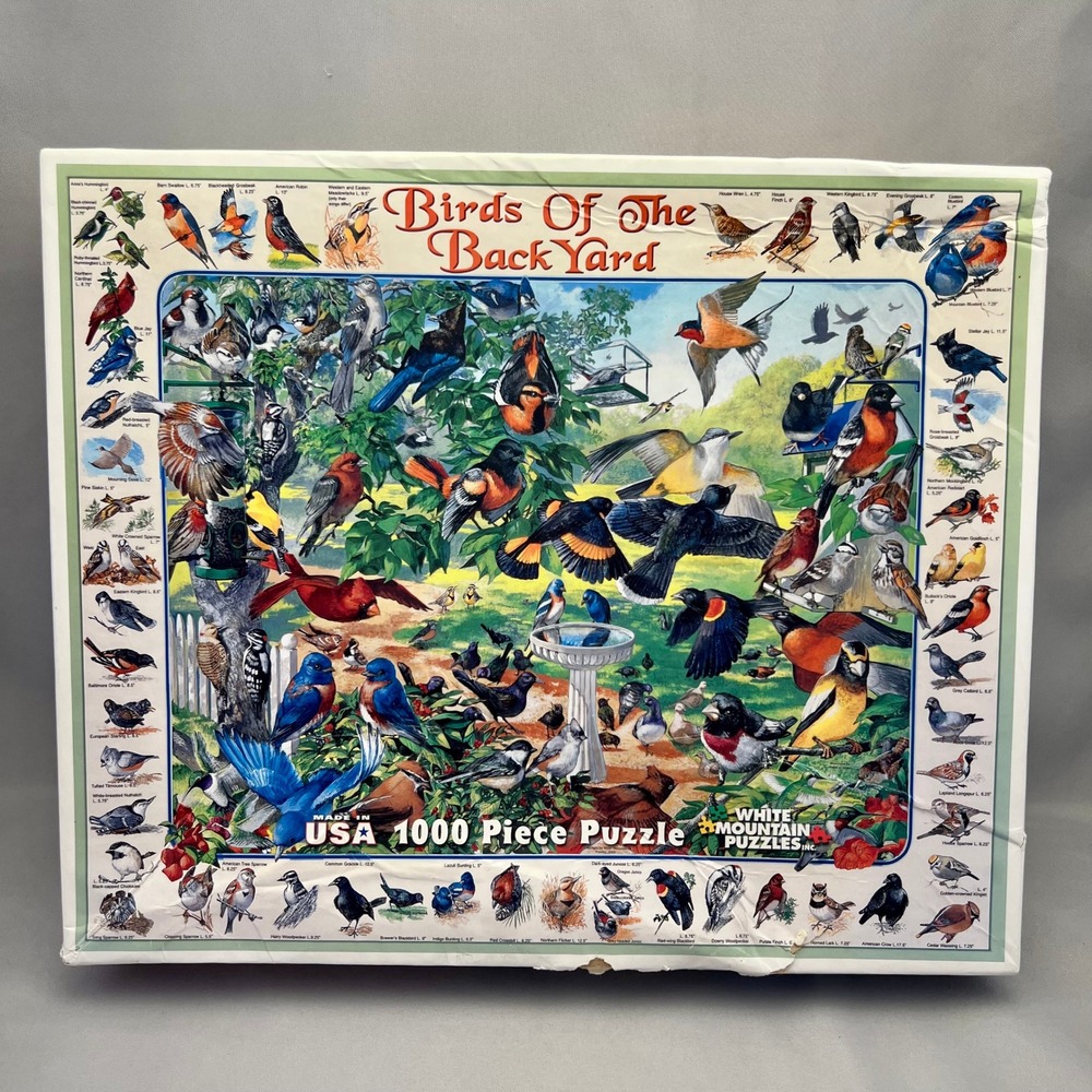 White Mountain Birds of the Backyard Puzzle 1000pc Multicolor Good Sealed Pieces